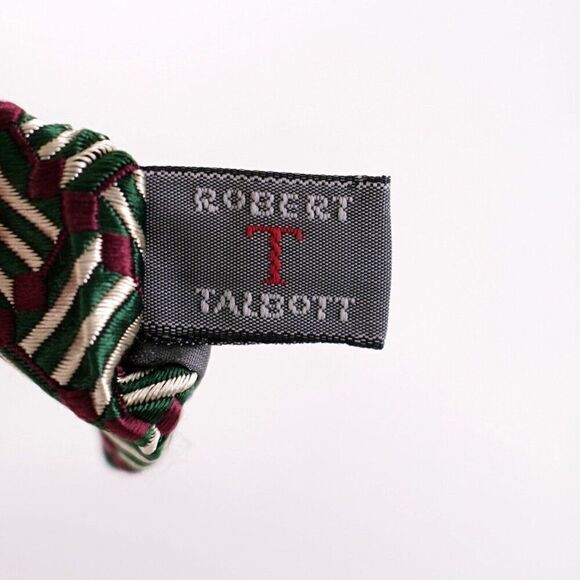 Robert Talbott Best Of Class Green Red Woven Geometric Wide Silk Tie - Picture 4 of 6